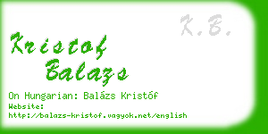 kristof balazs business card