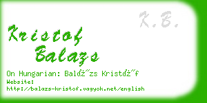 kristof balazs business card